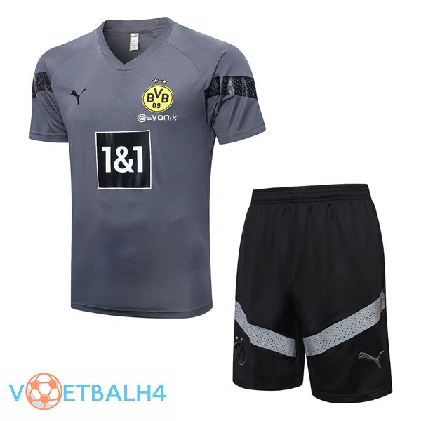 Dortmund BVB Training T Shirt + korte broek grijs 2023/2024