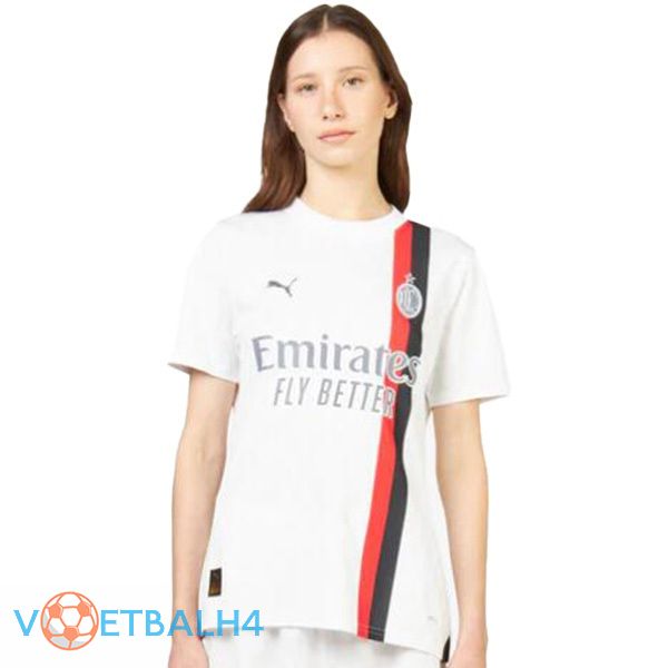 AC Milan Dames uit voetbal jersey wit 2023/2024