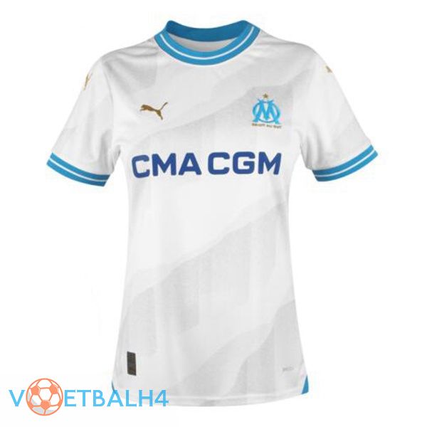 Marseille OM Dames voetbal jersey thuis wit 2023/2024