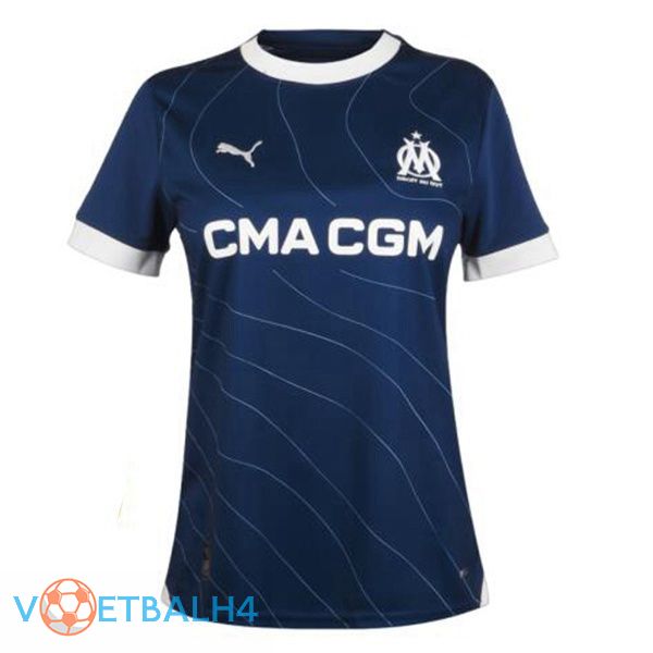 Marseille OM Dames voetbal jersey uit blauw 2023/2024