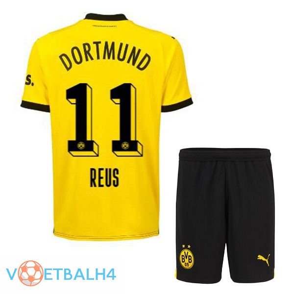 Dortmund BVB (Reus 11) kinderen voetbal jersey thuis geel zwart 2023/2024