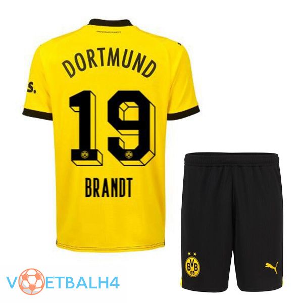 Dortmund BVB (Brandt 19) kinderen voetbal jersey thuis geel zwart 2023/2024