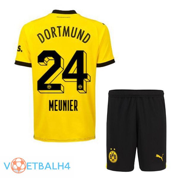 Dortmund BVB (Meunier 24) kinderen voetbal jersey thuis geel zwart 2023/2024