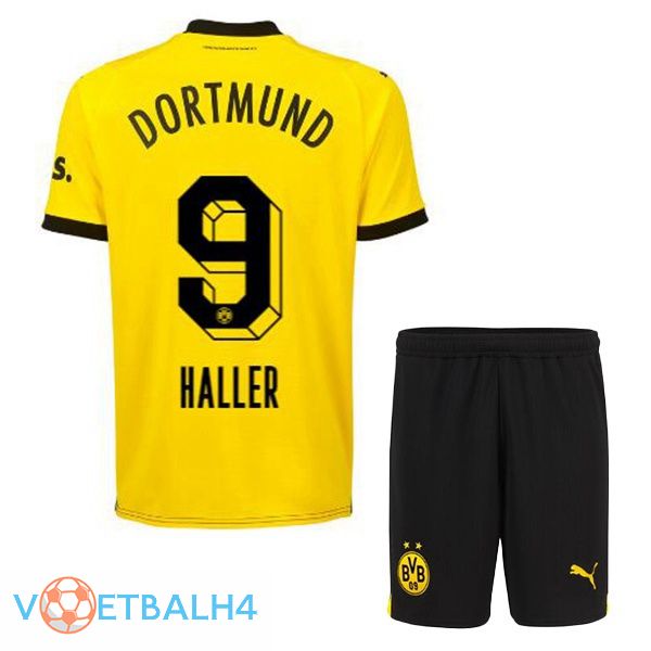 Dortmund BVB (Haller 9) kinderen voetbal jersey thuis geel zwart 2023/2024