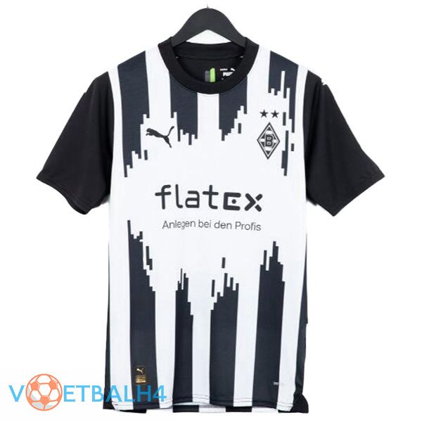 Monchengladbach voetbal jersey derde wit zwart 2023/2024