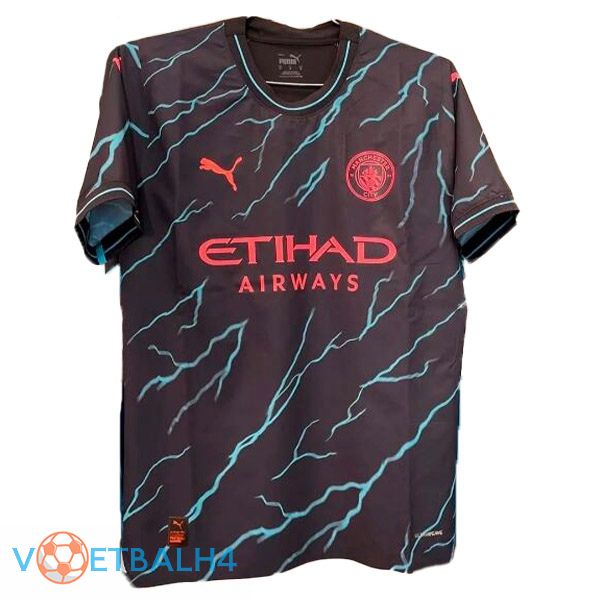 Manchester City voetbal jersey derde zwart gelekte versie 2023/2024