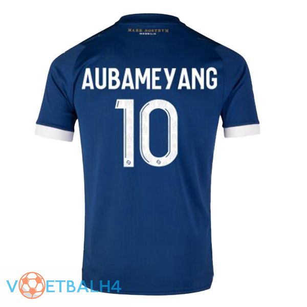 Marseille OM (AUBAMEYANG 10) voetbal jersey uit blauw 2023/2024