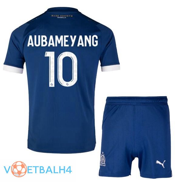 Marseille OM (AUBAMEYANG 10) kinderen voetbal jersey uit blauw 2023/2024