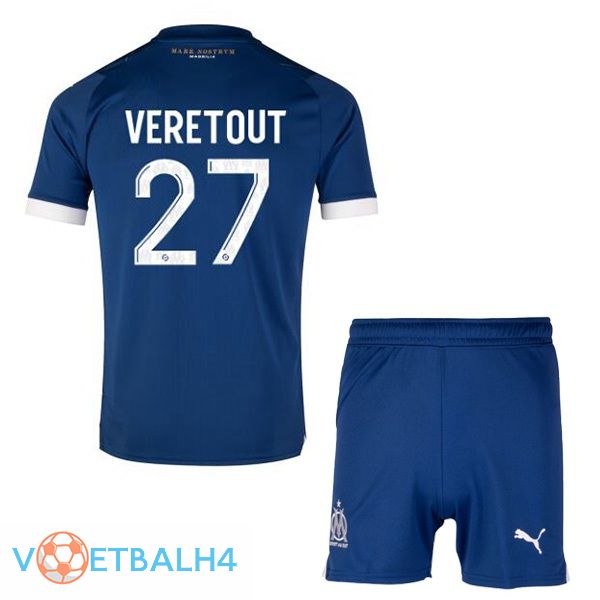 Marseille OM (VERETOUT 27) kinderen voetbal jersey uit blauw 2023/2024