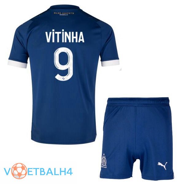 Marseille OM (VITINHA 9) kinderen voetbal jersey uit blauw 2023/2024