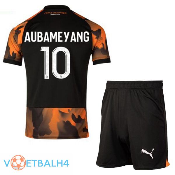 Marseille OM (AUBAMEYANG 10) kinderen voetbal jersey derde zwart geel 2023/2024