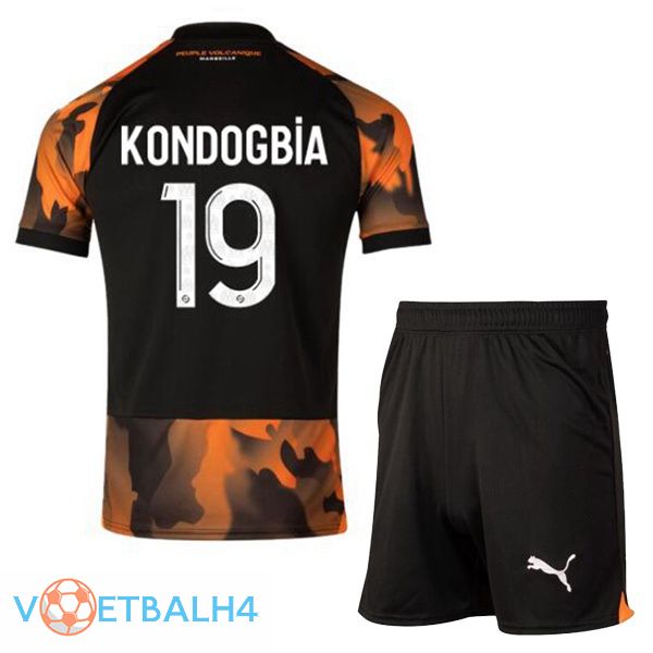 Marseille OM (KONDOGBIA 19) kinderen voetbal jersey derde zwart geel 2023/2024