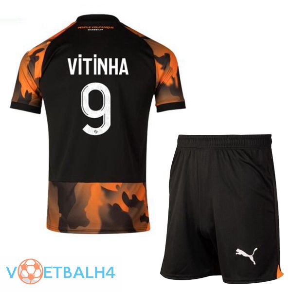 Marseille OM (VITINHA 9) kinderen voetbal jersey derde zwart geel 2023/2024