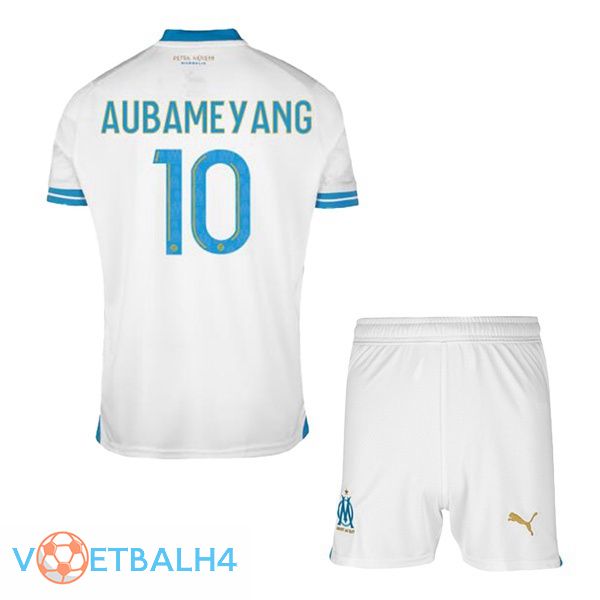 Marseille OM (AUBAMEYANG 10) kinderen voetbal jersey thuis wit 2023/2024