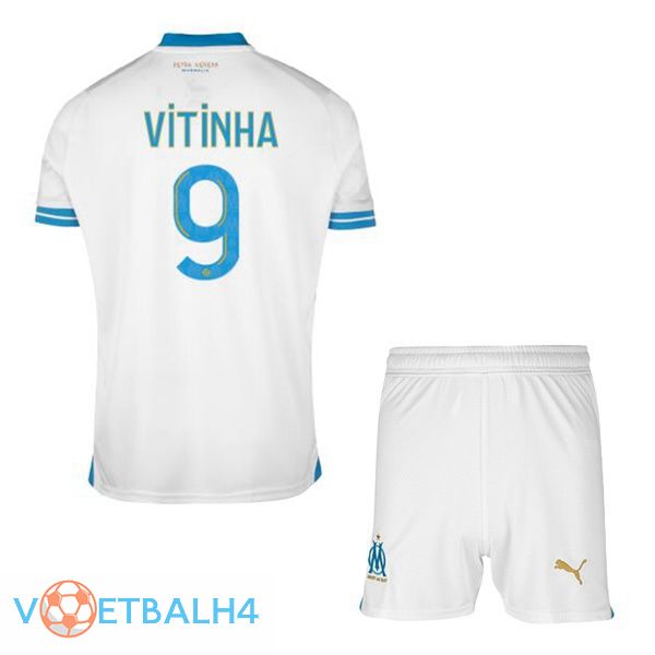 Marseille OM (VITINHA 9) kinderen voetbal jersey thuis wit 2023/2024