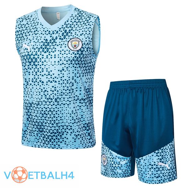 Manchester City voetbal Vest + korte broek blauw 2023/2024