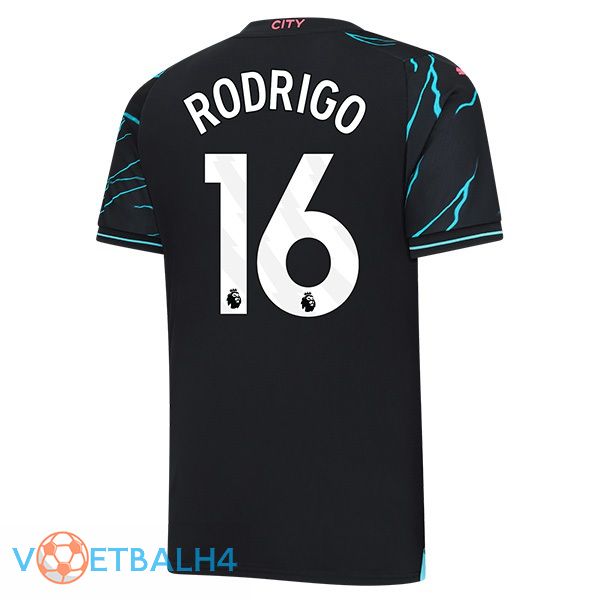 Manchester City (Rodrigo 16) derde voetbal jersey blauw zwart 2023/2024