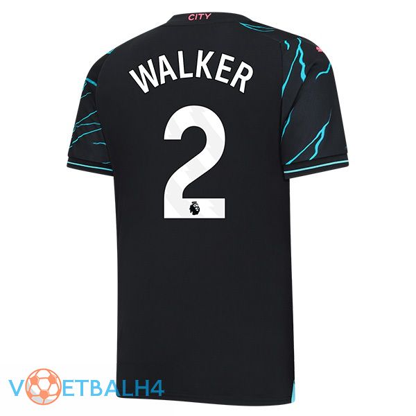 Manchester City (Kyle Walker 2) derde voetbal jersey blauw zwart 2023/2024