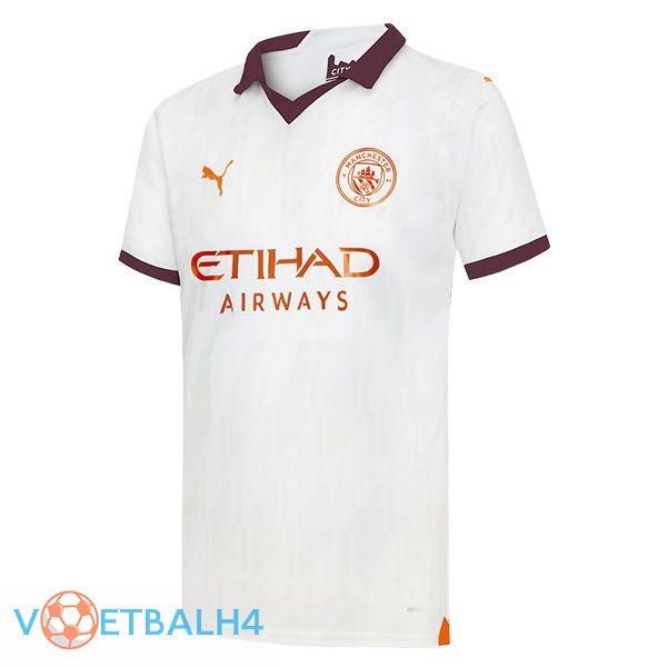 Manchester City uit voetbal jersey wit 2023/2024