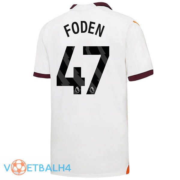 Manchester City (Phil Foden 47) uit voetbal jersey wit 2023/2024