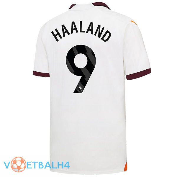 Manchester City (Erling Haaland 9) uit voetbal jersey wit 2023/2024