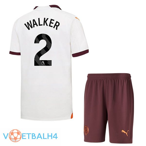 Manchester City (Kyle Walker 2) kinderen uit voetbal jersey wit 2023/2024