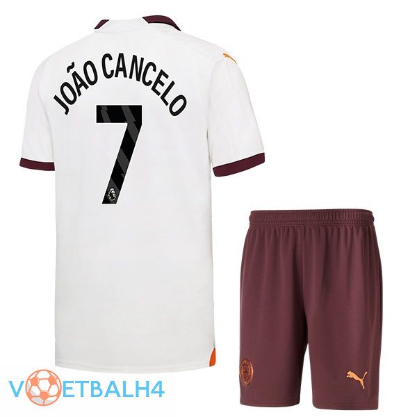 Manchester City (João Cancelo 7) kinderen uit voetbal jersey wit 2023/2024