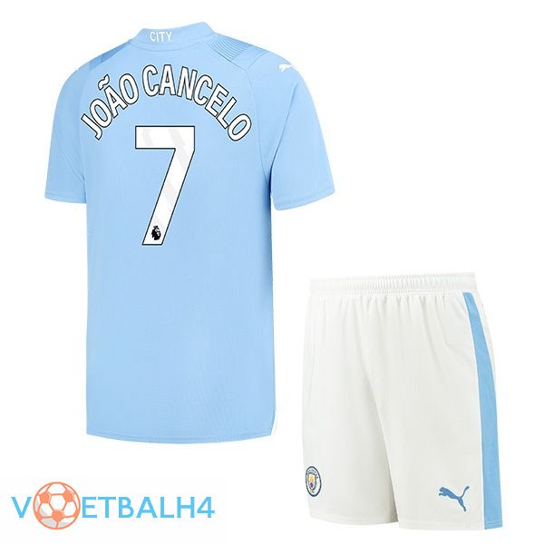 Manchester City (João Cancelo 7) kinderen thuis voetbal jersey blauw 2023/2024