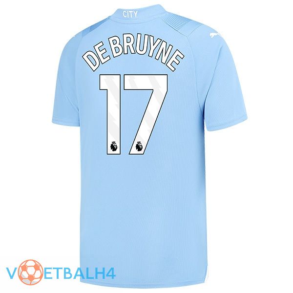 Manchester City (Kevin De Bruyne 17) thuis voetbal jersey blauw 2023/2024