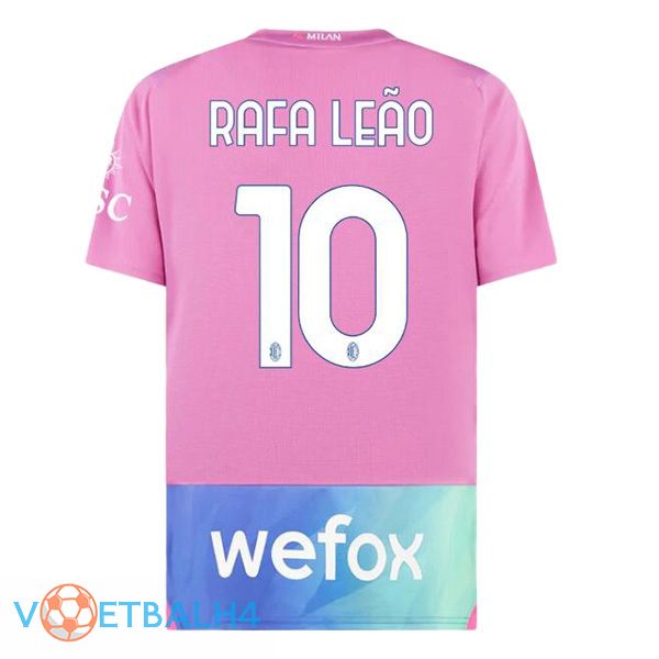 AC Milan (Rafa Leão 10) derde voetbal jersey Rose 2023/2024