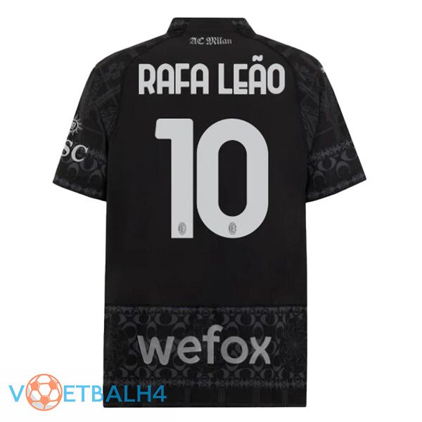 AC Milan (Rafa Leão 10) voetbal jersey vierde zwart 2023/2024