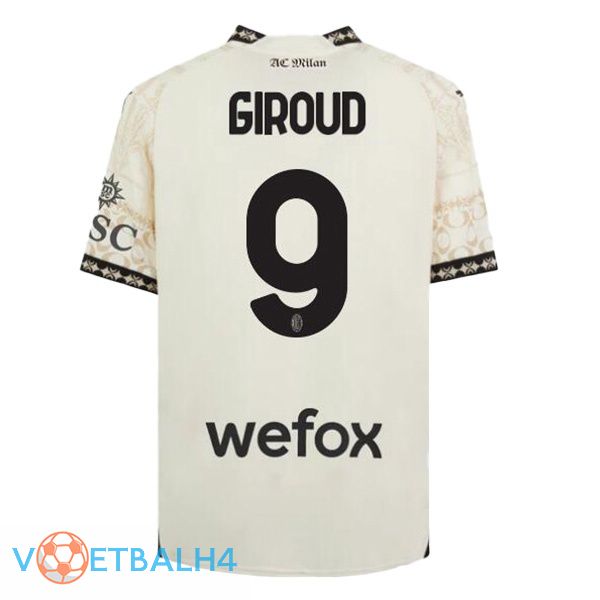 AC Milan (Giroud 9) voetbal jersey vierde geel 2023/2024