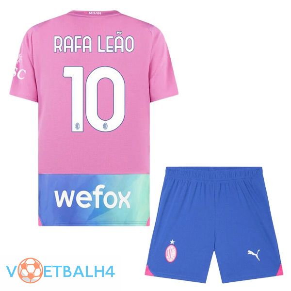 AC Milan (Rafa Leão 10) kinderen derde voetbal jersey Rose 2023/2024