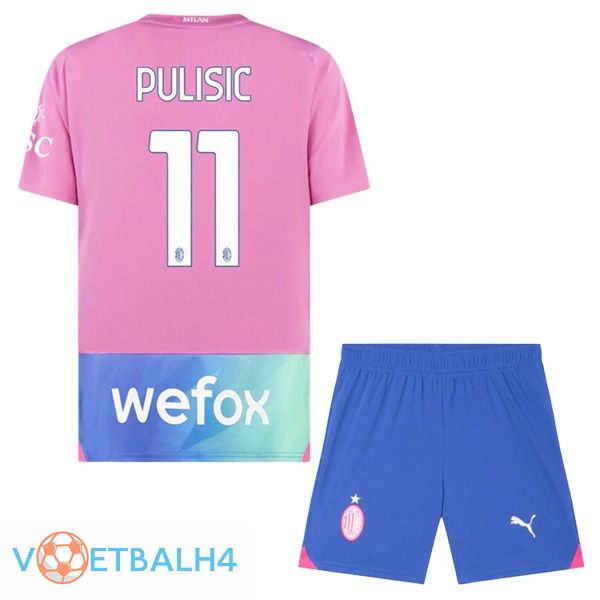 AC Milan (Pulisic 11) kinderen derde voetbal jersey Rose 2023/2024