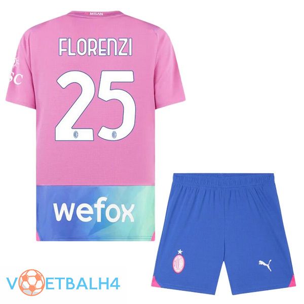 AC Milan (Florenzi 25) kinderen derde voetbal jersey Rose 2023/2024