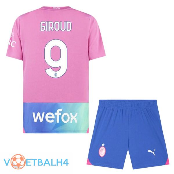 AC Milan (Giroud 9) kinderen derde voetbal jersey Rose 2023/2024