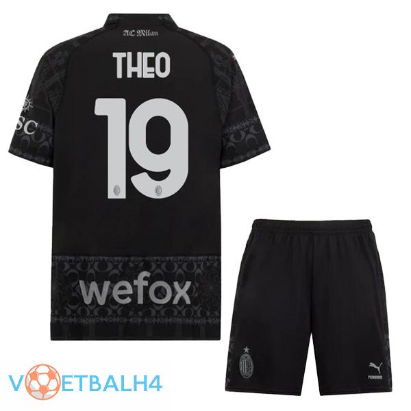 AC Milan (Theo 19) kinderen voetbal jersey vierde zwart 2023/2024