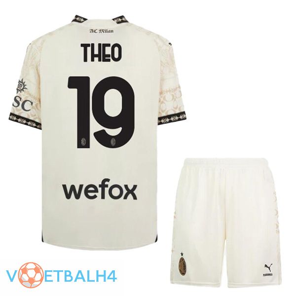 AC Milan (Theo 19) kinderen voetbal jersey vierde geel 2023/2024