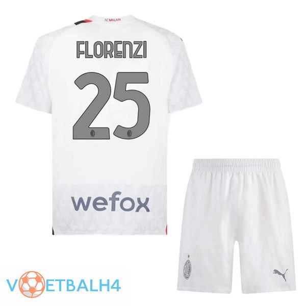 AC Milan (Florenzi 25) kinderen uit voetbal jersey wit 2023/2024