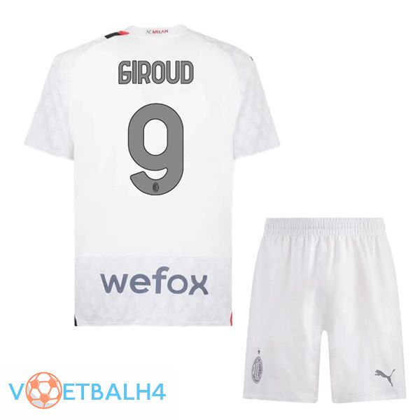 AC Milan (Giroud 9) kinderen uit voetbal jersey wit 2023/2024