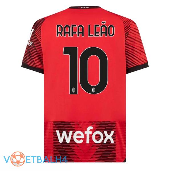 AC Milan (Rafa Leão 10) thuis voetbal jersey rood 2023/2024