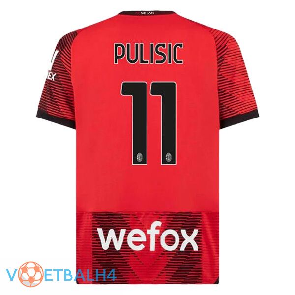 AC Milan (Pulisic 11) thuis voetbal jersey rood 2023/2024