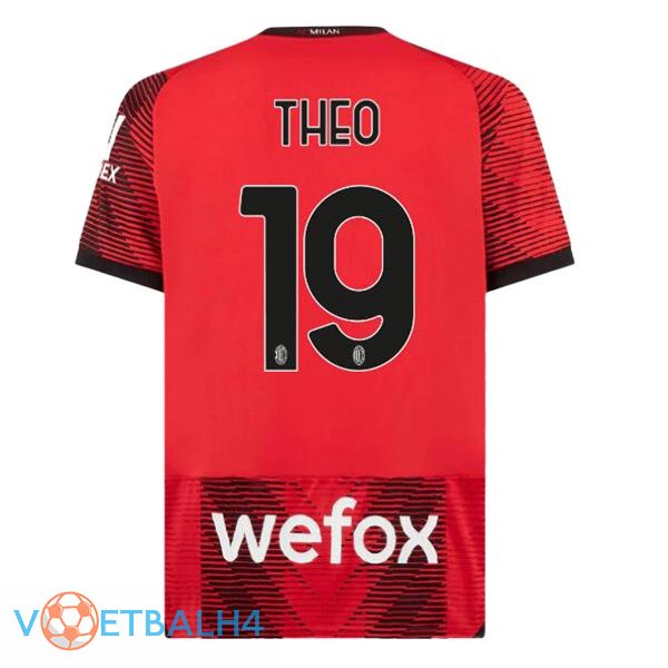 AC Milan (Theo 19) thuis voetbal jersey rood 2023/2024