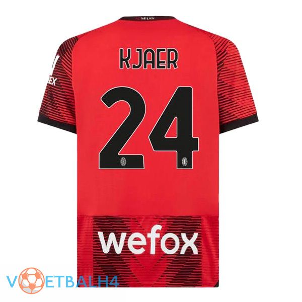 AC Milan (Kjaer 24) thuis voetbal jersey rood 2023/2024