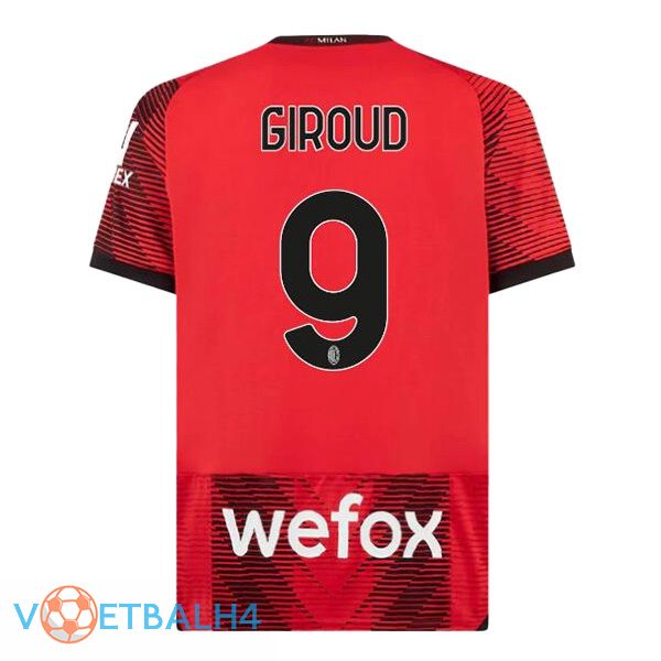 AC Milan (Giroud 9) thuis voetbal jersey rood 2023/2024