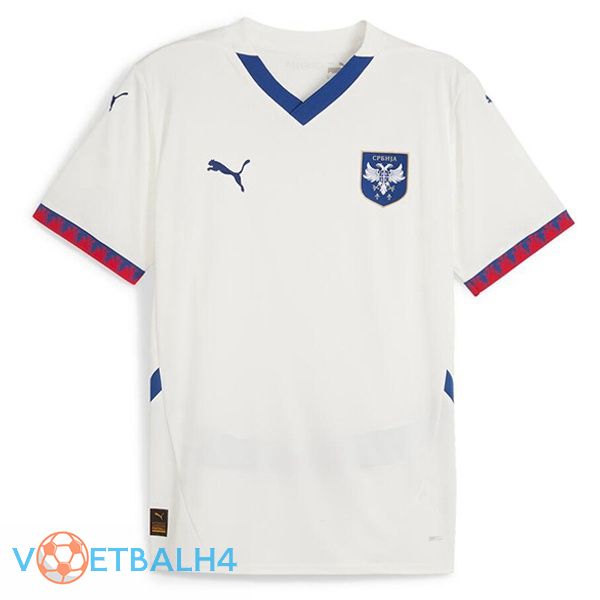 Servië uit voetbal jersey wit UEFA Euro 2024