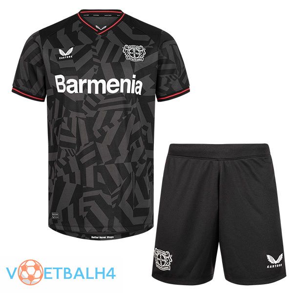 Bayer 04 Leverkusen kinderen voetbal jersey uit zwart 2022/2023