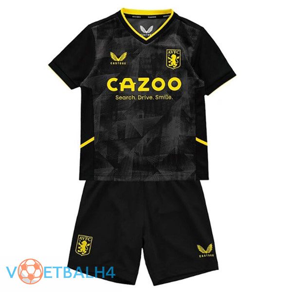 Aston Villa kinderen voetbal jerseys derde zwart 2022-2023