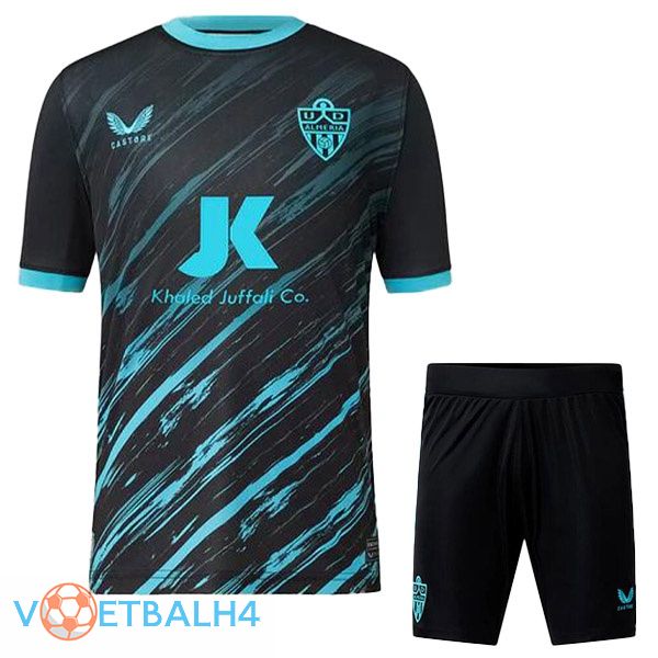 UD Almeria kinderen voetbal jerseys uit zwart blauw 2022-2023