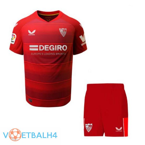 Sevilla FC kinderen voetbal jerseys uit rood 2022-2023